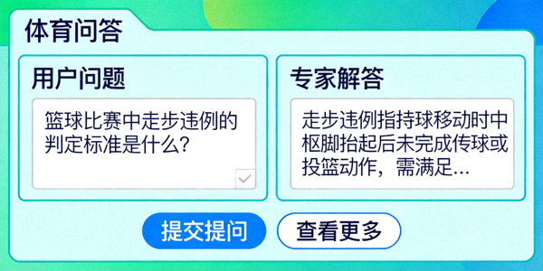 体育问答互动场景 - 用户提问与专家解答界面